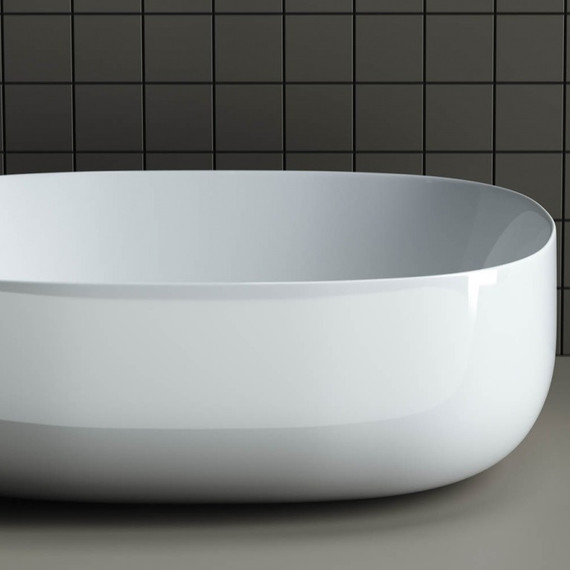 Тумба подвесная с раковиной Sancos Snob T 80 см SNT80SM, Doha Soft (раковина Element CN6018, столешница TT80A1X) - фото 7