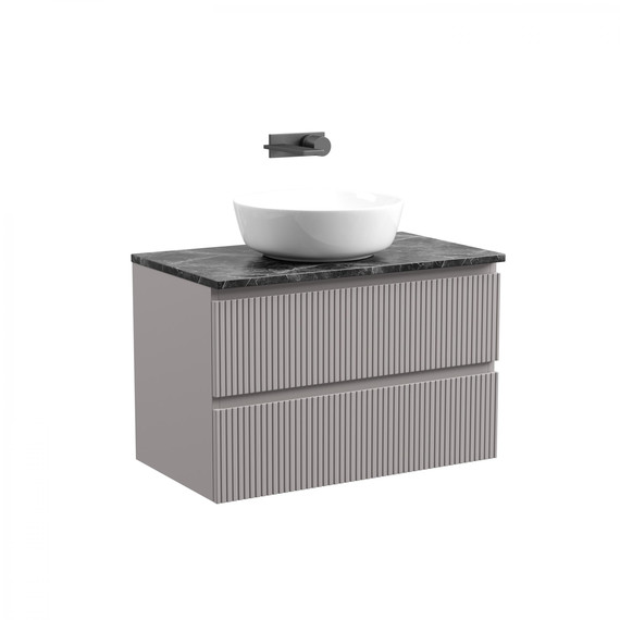 Тумба подвесная с раковиной Sancos Snob T 80 см SNT80SM, Doha Soft (раковина Element CN6013, столешница TT80A1) - фото 