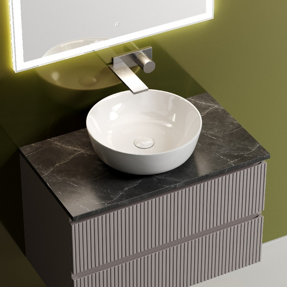 Тумба подвесная с раковиной Sancos Snob T 80 см SNT80SM, Doha Soft (раковина Element CN6013, столешница TT80A1) - фото 7