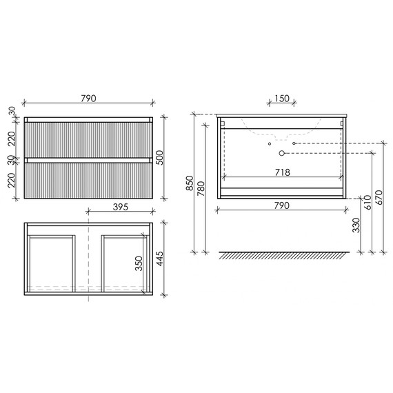 Тумба подвесная с раковиной Sancos Snob T 80 см SNT80SM, Doha Soft (раковина Grace CN7012) - фото 11