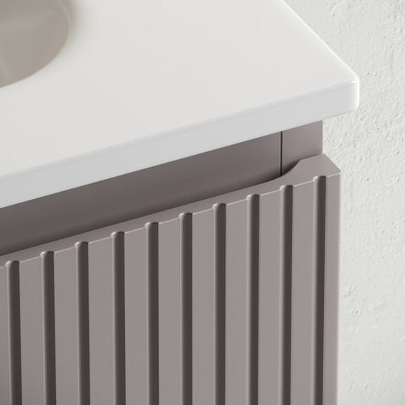 Тумба подвесная с раковиной Sancos Snob T 80 см SNT80SM, Doha Soft (раковина Grace CN7012) - фото 3