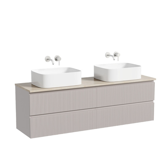 Тумба подвесная с раковиной Sancos Snob T 160 см SNT80SM, Doha Soft (раковины Element CN6052, столешница TT160A2) - фото 