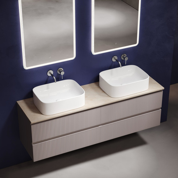 Тумба подвесная с раковиной Sancos Snob T 160 см SNT80SM, Doha Soft (раковины Element CN6052, столешница TT160A2) - фото 6