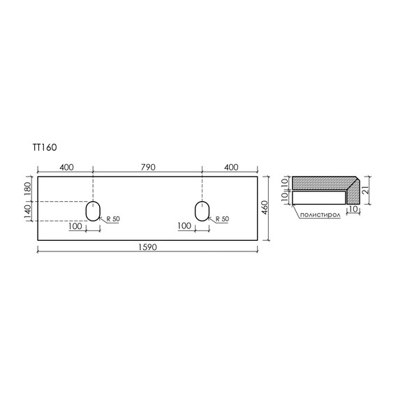 Тумба подвесная с раковиной Sancos Snob T 160 см SNT80SM, Doha Soft (раковины Element CN6052, столешница TT160A2) - фото 8