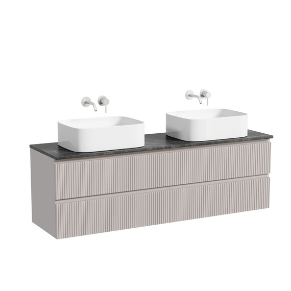 Тумба подвесная с раковиной Sancos Snob T 160 см SNT80SM, Doha Soft (раковины Element CN6052, столешница TT160A1) - фото 