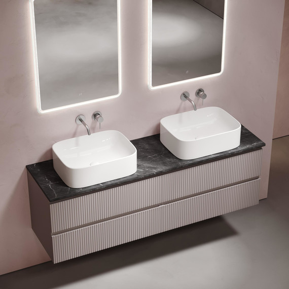 Тумба подвесная с раковиной Sancos Snob T 160 см SNT80SM, Doha Soft (раковины Element CN6052, столешница TT160A1) - фото 5