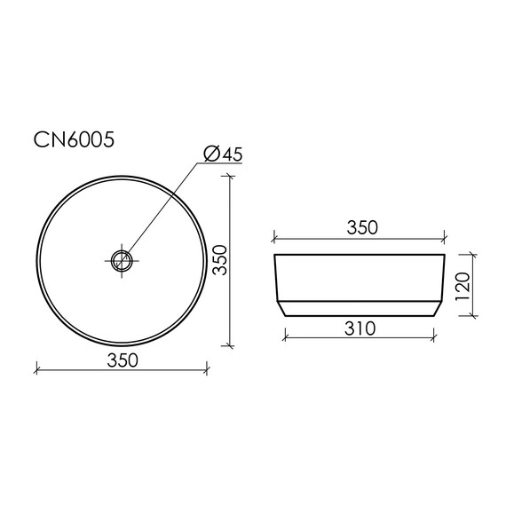 Тумба подвесная с раковиной Sancos Snob T 80 см SNT80W, Bianco (раковина Element CN6005, столешница TT80A1X) - фото 10