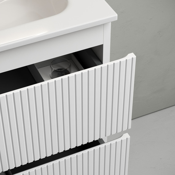 Тумба подвесная с раковиной Sancos Snob T 80 см SNT80W, Bianco (раковина Grace CN7012) - фото 3