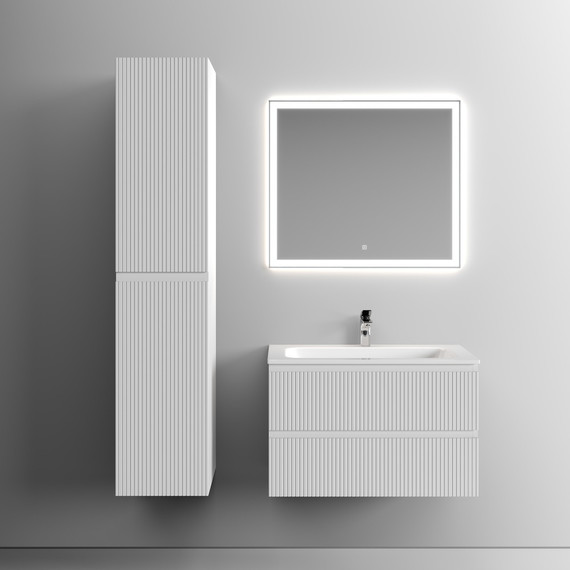 Тумба подвесная с раковиной Sancos Snob T 80 см SNT80W, Bianco (раковина Grace CN7012) - фото 6