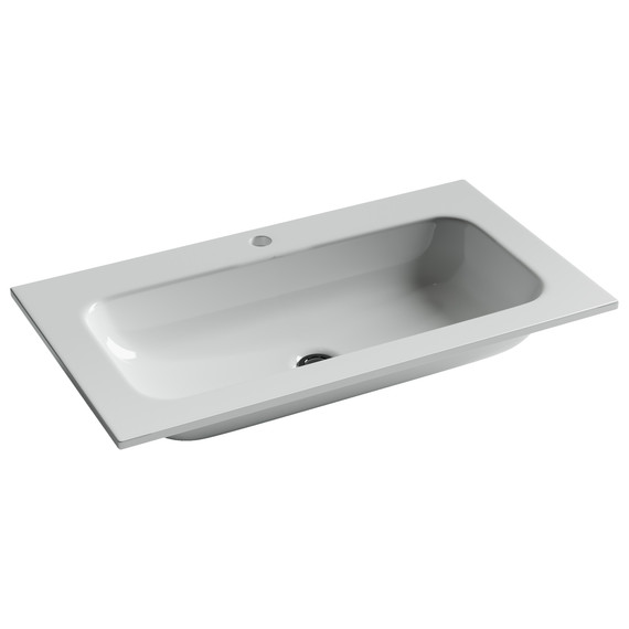 Тумба подвесная с раковиной Sancos Snob T 80 см SNT80W, Bianco (раковина Grace CN7012) - фото 2