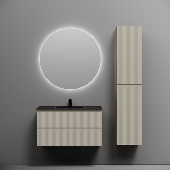 Тумба подвесная с раковиной-столешницей Sancos Snob T 90 см SNT90CE, Beige Soft (раковина Element CN7002MB) - фото 6