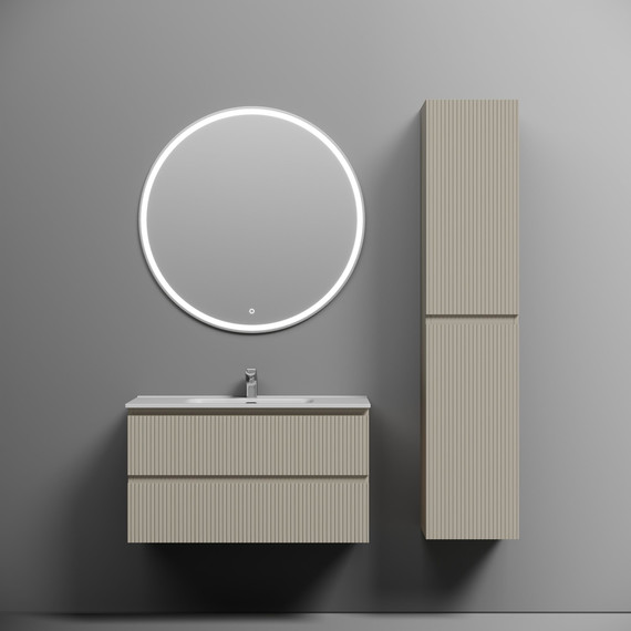 Тумба подвесная с раковиной-столешницей Sancos Snob T 90 см SNT90CE, Beige Soft (раковина Element CN7002) - фото 6