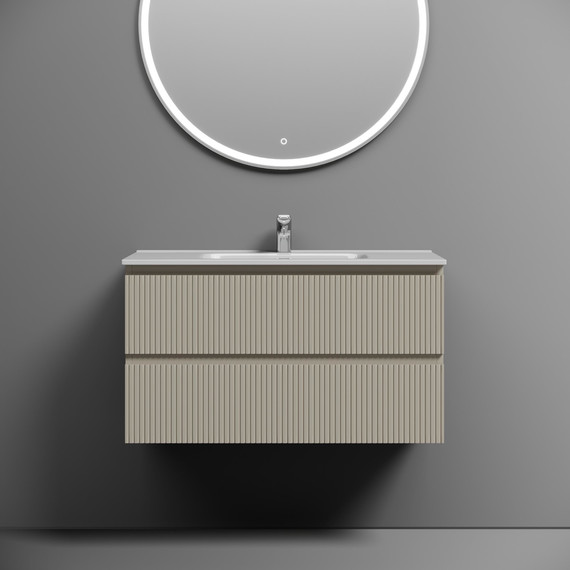 Тумба подвесная с раковиной-столешницей Sancos Snob T 90 см SNT90CE, Beige Soft (раковина Element CN7002) - фото 5