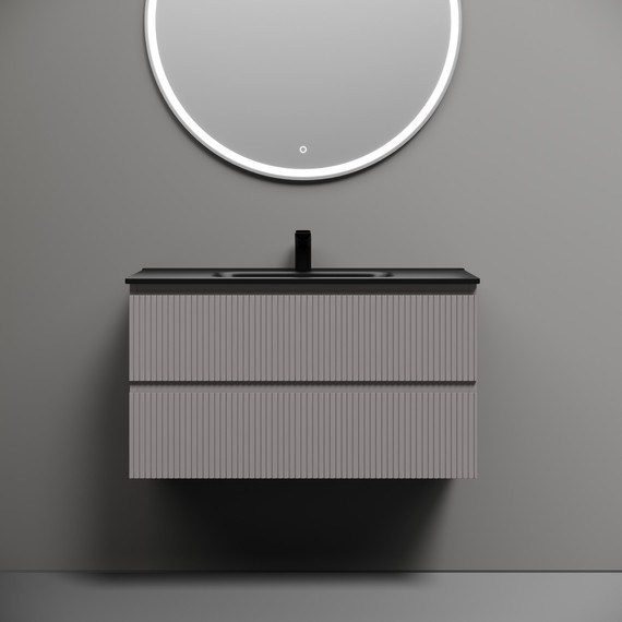 Тумба подвесная с раковиной-столешницей Sancos Snob T 90 см SNT90SM, Doha Soft (раковина Element CN7002MB) - фото 5