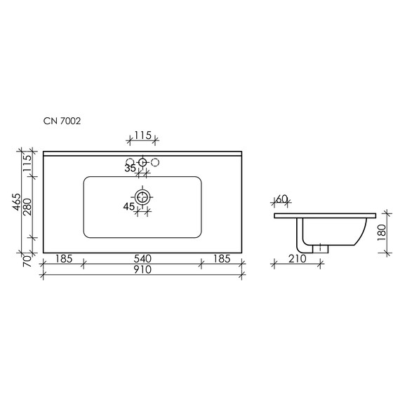 Тумба подвесная с раковиной-столешницей Sancos Snob T 90 см SNT90SM, Doha Soft (раковина Element CN7002MB) - фото 7