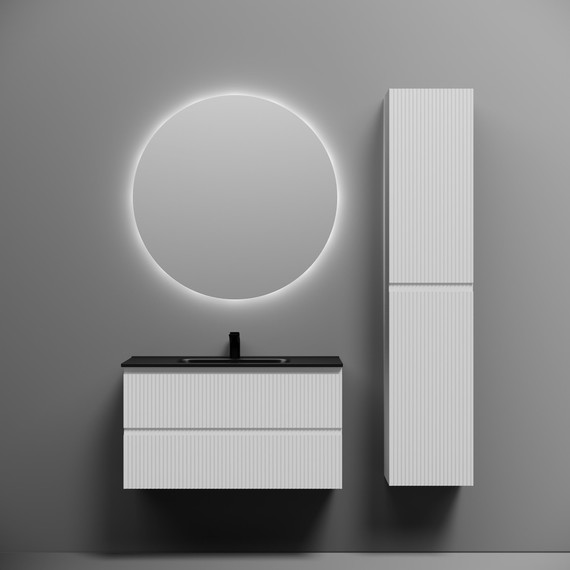 Тумба подвесная с раковиной-столешницей Sancos Snob T 90 см SNT90W, Bianco (раковина Element CN7002MB) - фото 6