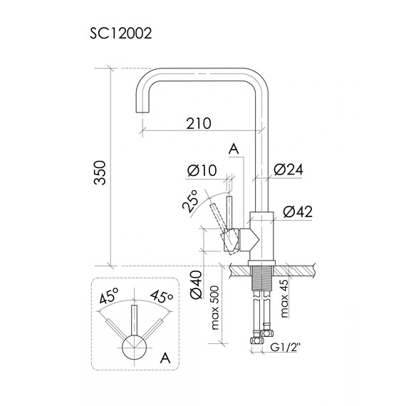 Смеситель для кухни Sancos Stainless SC12002SS - фото 10