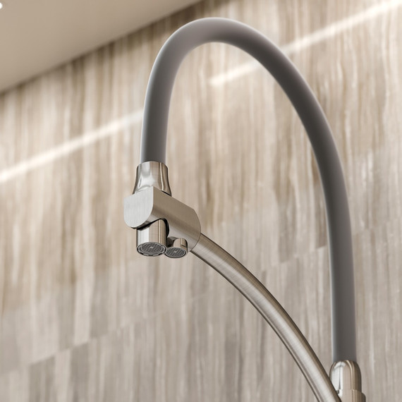 Смеситель для кухни Sancos Eri SC4001BN, никель/серый - фото 2