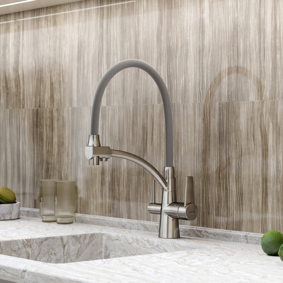 Смеситель для кухни Sancos Eri SC4001BN, никель/серый - фото 5