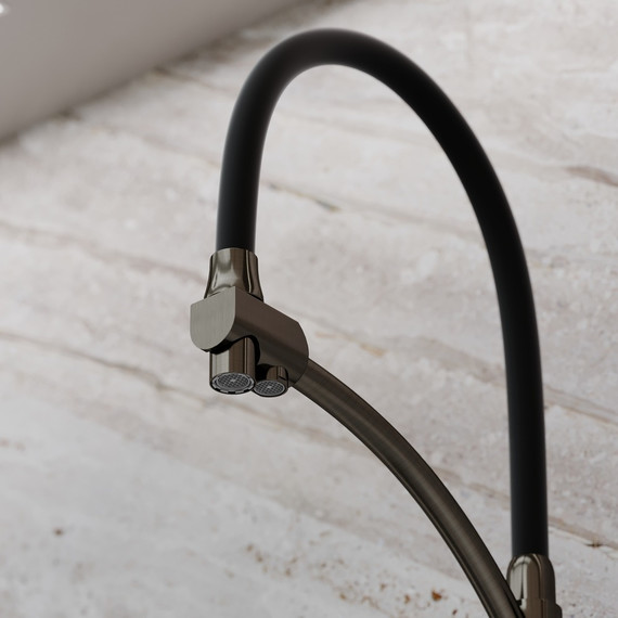 Смеситель для кухни Sancos Eri SC4001GG, сталь/черный - фото 2