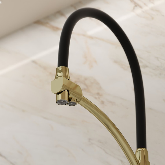Смеситель для кухни Sancos Eri SC4001ZG, полированное золото/чёрный - фото 2