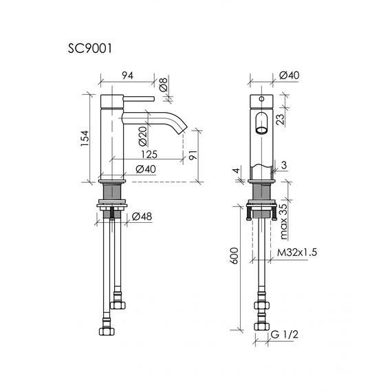 Смеситель для раковины Sancos Etna SC9001MB, чёрный матовый - фото 3