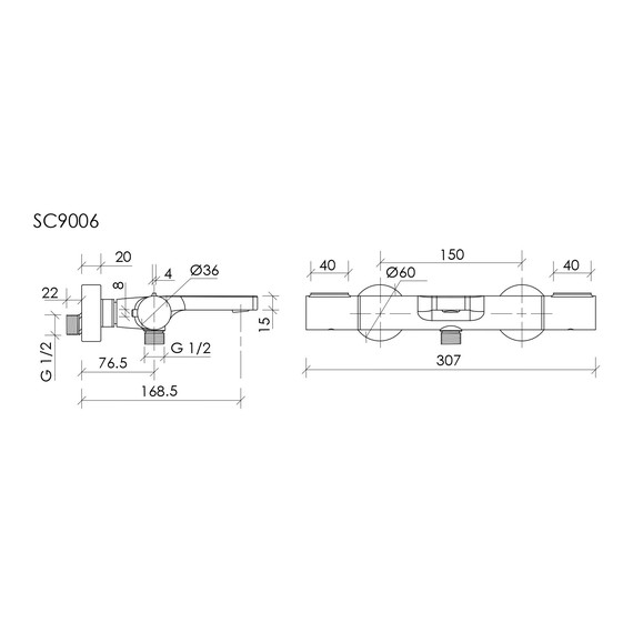 Смеситель для ванны с термостатом Sancos Etna SC9006BG, брашированное золото - фото 3