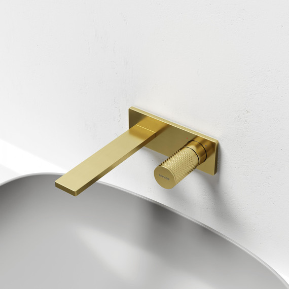 Смеситель для раковины настенный Sancos Nexus SC9013BG, брашированное золото (со скрытой частью) - фото 4