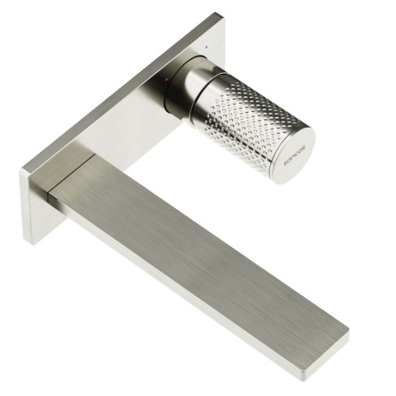 Смеситель для раковины настенный Sancos Nexus SC9013BN, брашированный никель (со скрытой частью) - фото 2