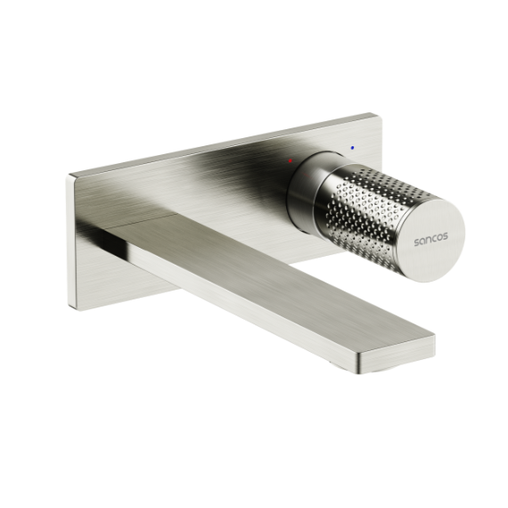 Смеситель для раковины настенный Sancos Nexus SC9013BN, брашированный никель (со скрытой частью) - фото 