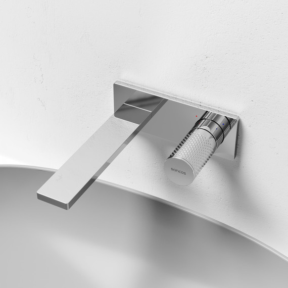 Смеситель для раковины настенный Sancos Nexus SC9013CH (со скрытой частью) - фото 3