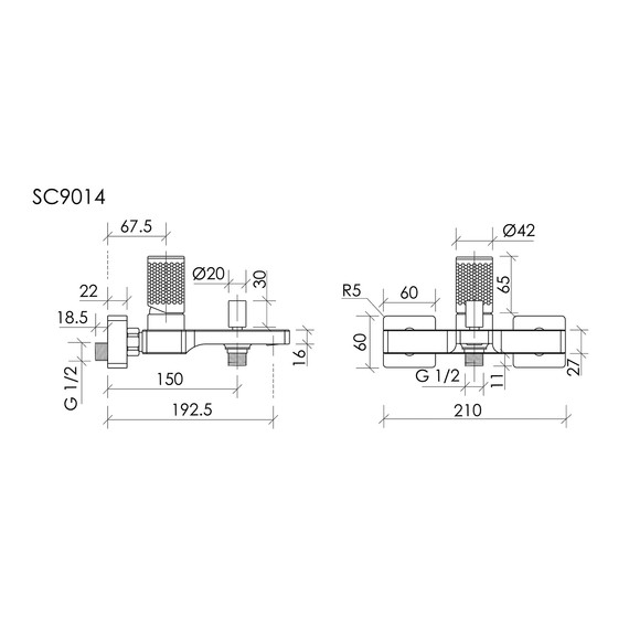 Смеситель для ванны Sancos Nexus SC9014GG, вороненая сталь - фото 2