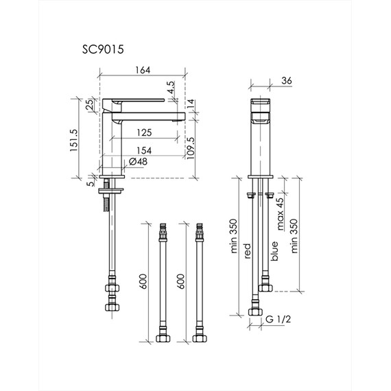 Смеситель для раковины Sancos Studio SC9015CH - фото 3