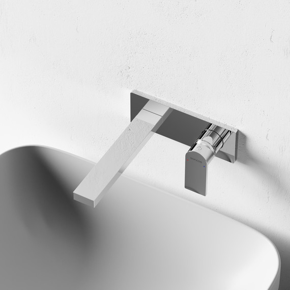 Смеситель для раковины настенный Sancos Studio SC9017CH (со скрытой частью) - фото 4