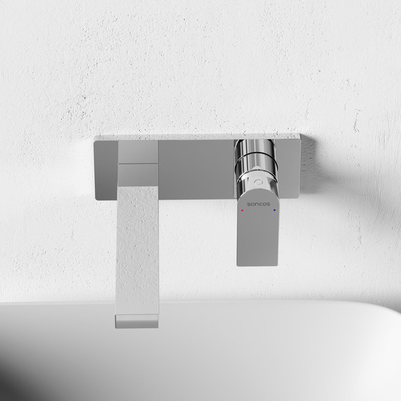 Смеситель для раковины настенный Sancos Studio SC9017CH (со скрытой частью) - фото 5