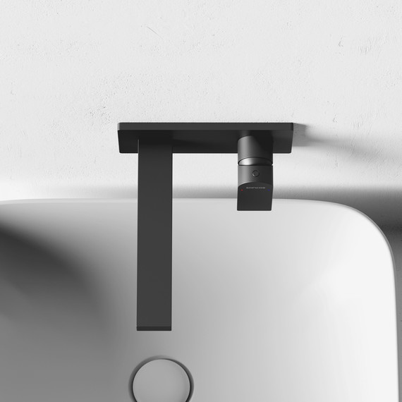 Смеситель для раковины настенный Sancos Studio SC9017GG, вороненая сталь (со скрытой частью) - фото 3