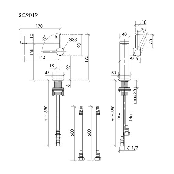 Смеситель для раковины Sancos Linn SC9019MB, чёрный матовый - фото 3