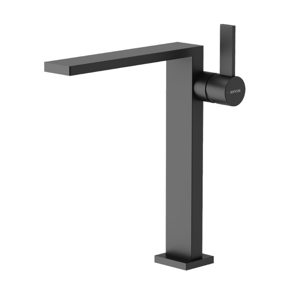 Смеситель для раковины высокий Sancos Linn SC9020MB, чёрный матовый - фото 