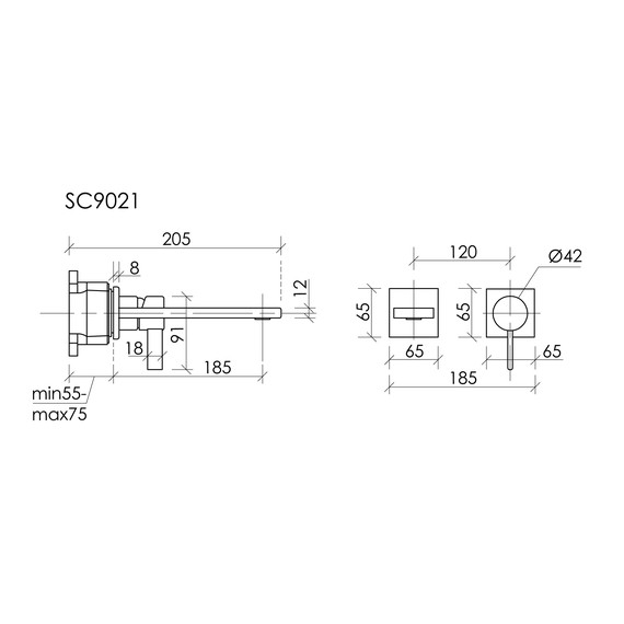 Смеситель для раковины настенный Sancos Linn SC9021BN, брашированный никель (со скрытой частью) - фото 3