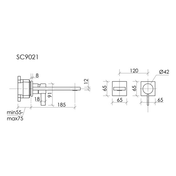 Смеситель для раковины настенный Sancos Linn SC9021CH (со скрытой частью) - фото 5