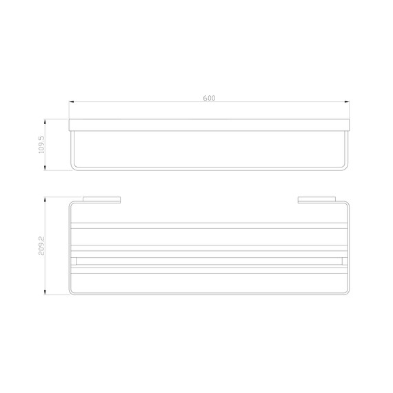 Полка для полотенец Wonzon & Woghand Lotte WW-8381A-BGM, цвет тёмный графит брашированный - фото 2