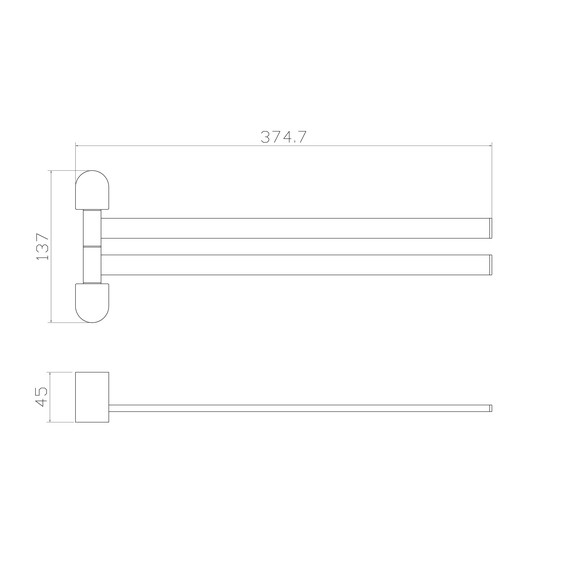 Держатель для полотенца Wonzon & Woghand Carbon WW-7731, цвет чёрный матовый - фото 2