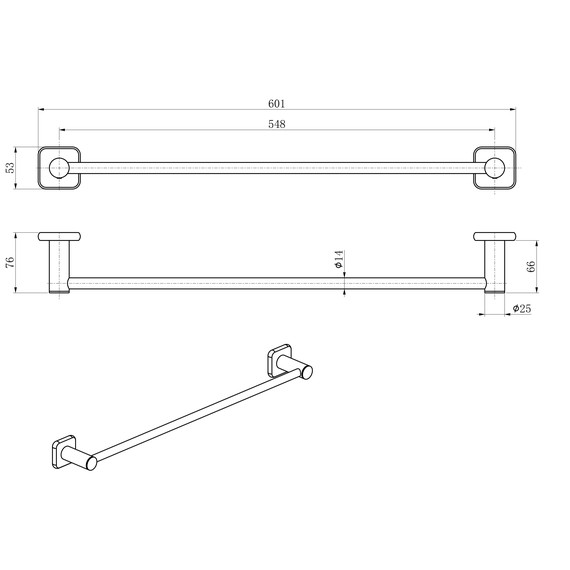 Полотенцедержатель Wonzon & Woghand WW-V1101-GM, цвет тёмный графит брашированный - фото 2