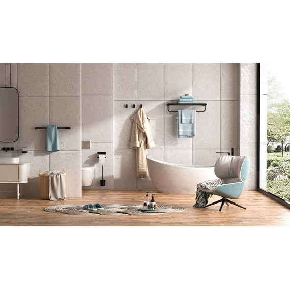 Полка для полотенец Wonzon & Woghand Carbon WW-7781, цвет чёрный матовый - фото 3