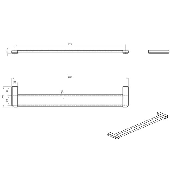 Полотенцедержатель Wonzon & Woghand WW-V3102-CR - фото 2