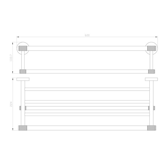 Полка для полотенец Wonzon & Woghand Majestic WW-9281, цвет чёрный - фото 4