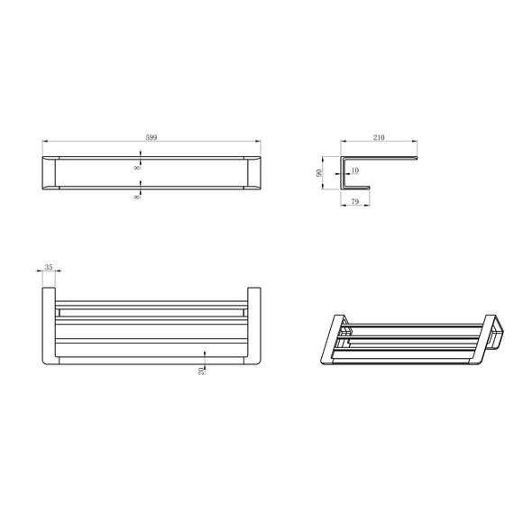 Полка для полотенец Wonzon & Woghand WW-V2901-CR - фото 2