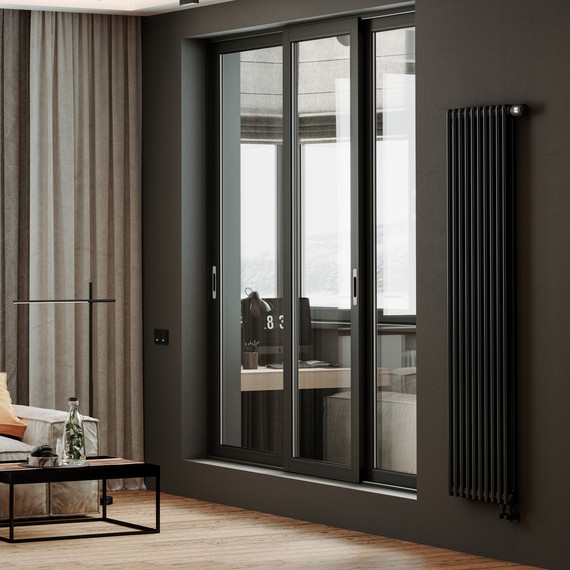 Вертикальный радиатор Royal Thermo Insignia VC2180 650x1800 мм (14 секций) чёрный - фото 5