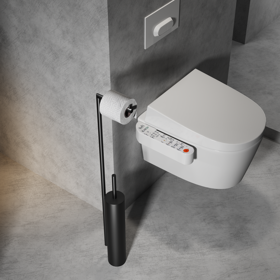 Стойка с держателем и ёршиком Wonzon & Woghand WW-V4602-MB, цвет чёрный матовый - фото 2