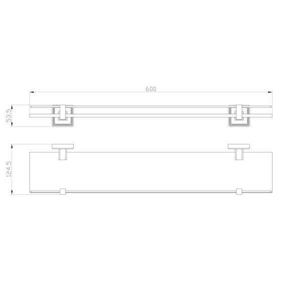 Стеклянная полка Wonzon & Woghand Roma WW-7227, цвет бронза брашированная - фото 4